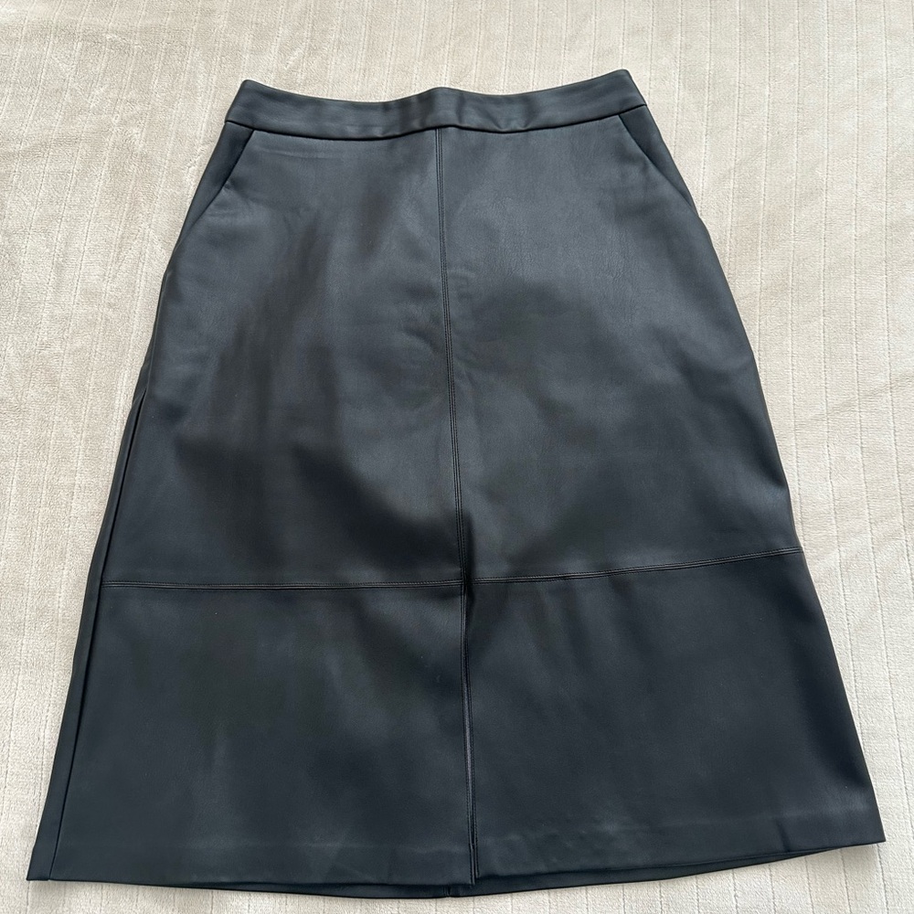 A New Day Faux leather A-line skirt Size Medium with front slit
